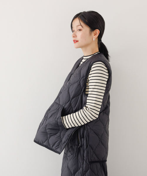 abahouse mavie（アバハウスマヴィ）の「【TAION】 Wジップ ダウンベスト（ダウンベスト・レディース・ブラック/セージグリーン・フリー）」の15枚目の写真