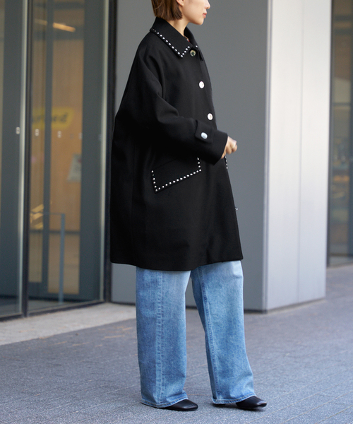 IENA（イエナ）の「MACKINTOSH/マッキントッシュ HUMBIE STUDS MB コート L252MO1158F2KS（その他アウター・レディース・ブラック/グリーン・36/38）」の3枚目の写真