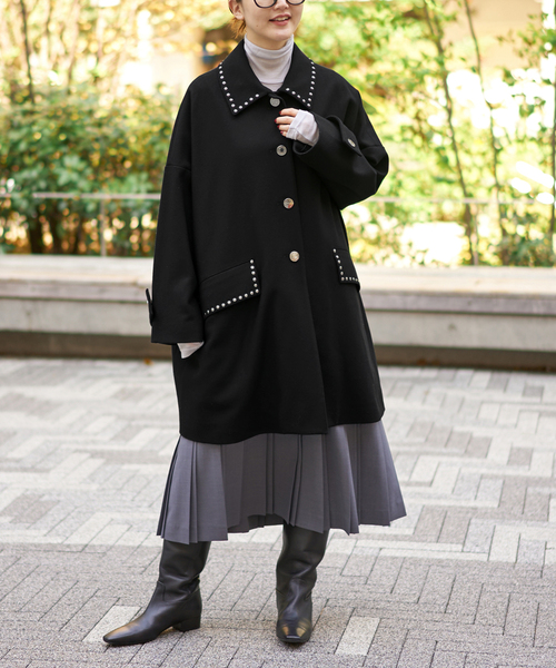 IENA（イエナ）の「MACKINTOSH/マッキントッシュ HUMBIE STUDS MB コート L252MO1158F2KS（その他アウター・レディース・ブラック/グリーン・36/38）」の5枚目の写真