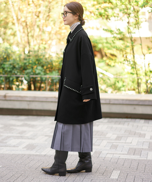 IENA（イエナ）の「MACKINTOSH/マッキントッシュ HUMBIE STUDS MB コート L252MO1158F2KS（その他アウター・レディース・ブラック/グリーン・36/38）」の6枚目の写真