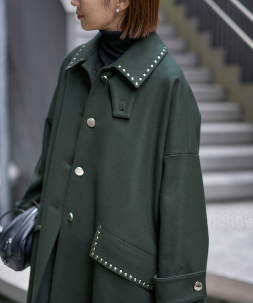 IENA（イエナ）の「MACKINTOSH/マッキントッシュ HUMBIE STUDS MB コート L252MO1158F2KS（その他アウター・レディース・ブラック/グリーン・36/38）」の12枚目の写真