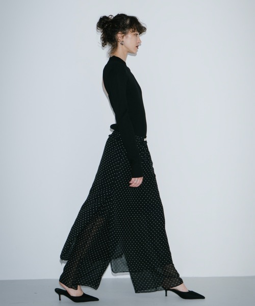 HANNE（アン）の「シアードットレイヤードパンツ（その他パンツ・レディース・ブラック/ホワイト・S/M）」の5枚目の写真