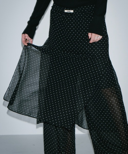 HANNE（アン）の「シアードットレイヤードパンツ（その他パンツ・レディース・ブラック/ホワイト・S/M）」の10枚目の写真