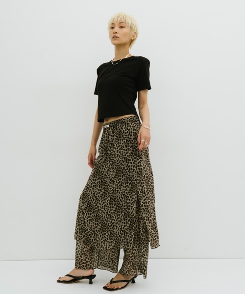 HANNE(アン)の「シアーレイヤードパンツ(その他パンツ・レディース・ブラック/ホワイト/レオパード・S/M)」の9枚目の写真
