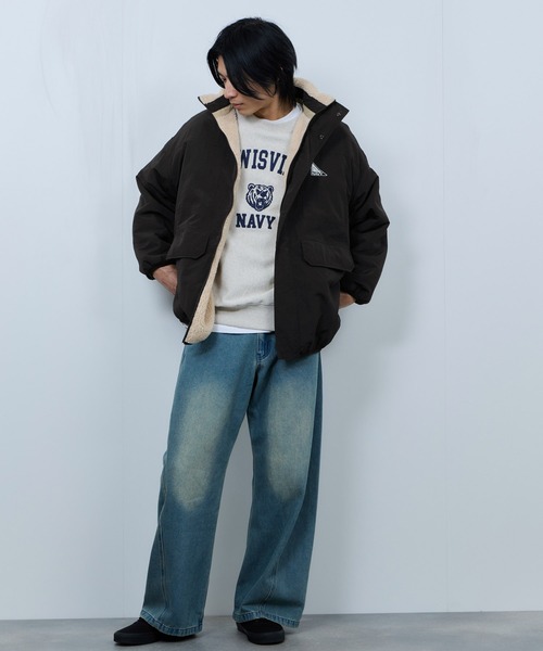 NAVY(ネイビー)の「nAvy 裏ボアリバーシブルブルゾン(ブルゾン・レディース・ネイビー系/ブラック×ブラック/ベージュ×ブラック・S/L/M)」の6枚目の写真