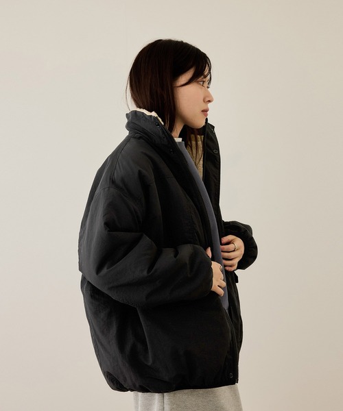 NAVY(ネイビー)の「nAvy 裏ボアリバーシブルブルゾン(ブルゾン・レディース・ネイビー系/ブラック×ブラック/ベージュ×ブラック・S/L/M)」の16枚目の写真