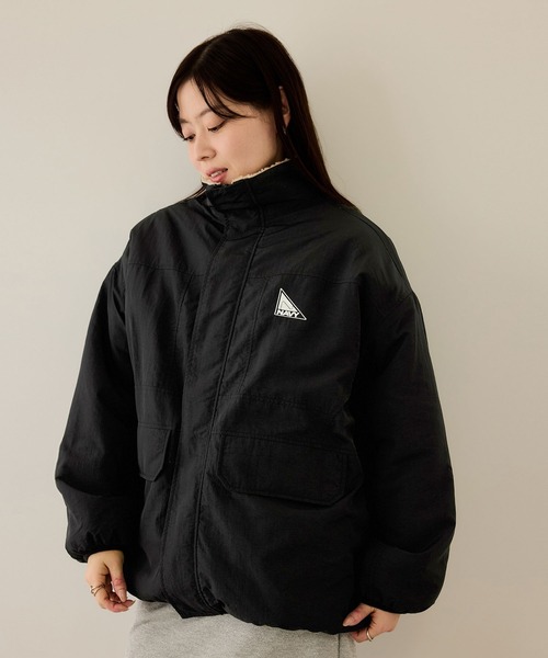 NAVY(ネイビー)の「nAvy 裏ボアリバーシブルブルゾン(ブルゾン・レディース・ネイビー系/ブラック×ブラック/ベージュ×ブラック・S/L/M)」の17枚目の写真