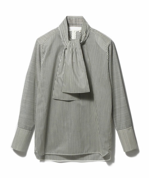 ESTNATION(エストネーション)の「ESSENCEOFLUXURY / ストライプハイネックブラウス(シャツ/ブラウス・レディース・ダークグレー・36/38)」の1枚目の写真