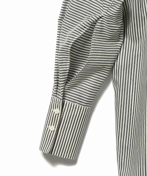 ESTNATION(エストネーション)の「ESSENCEOFLUXURY / ストライプハイネックブラウス(シャツ/ブラウス・レディース・ダークグレー・36/38)」の4枚目の写真