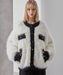 Loose/ルース | ダブルジャガード シャギーチェーンニットカーディガン(カーディガン/ボレロ)