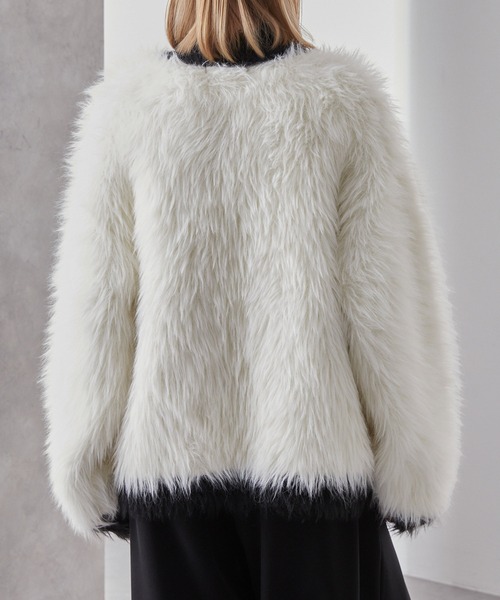 Loose/ルース(ルース)の「ダブルジャガード シャギーチェーンニットカーディガン(カーディガン/ボレロ・メンズ・グレー系/ブラック系/ホワイト系・L/M/S)」の7枚目の写真