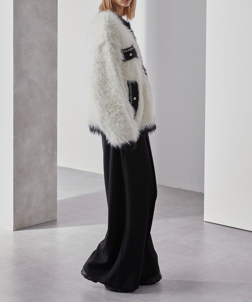 Loose/ルース(ルース)の「ダブルジャガード シャギーチェーンニットカーディガン(カーディガン/ボレロ・メンズ・グレー系/ブラック系/ホワイト系・L/M/S)」の10枚目の写真