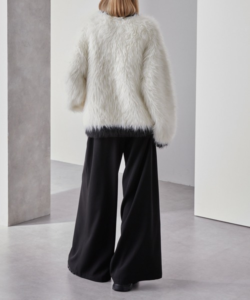 Loose/ルース(ルース)の「ダブルジャガード シャギーチェーンニットカーディガン(カーディガン/ボレロ・メンズ・グレー系/ブラック系/ホワイト系・L/M/S)」の11枚目の写真