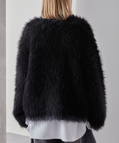 Loose/ルース(ルース)の「ダブルジャガード シャギーチェーンニットカーディガン(カーディガン/ボレロ・メンズ・グレー系/ブラック系/ホワイト系・L/M/S)」の15枚目の写真