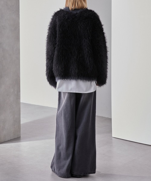 Loose/ルース(ルース)の「ダブルジャガード シャギーチェーンニットカーディガン(カーディガン/ボレロ・メンズ・グレー系/ブラック系/ホワイト系・L/M/S)」の19枚目の写真