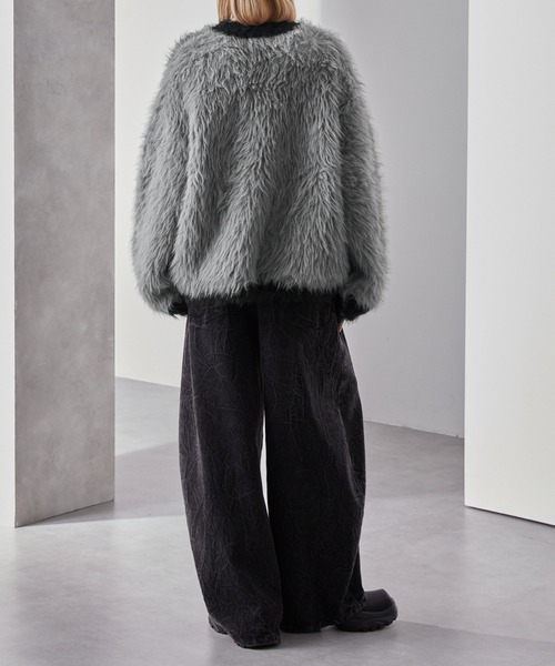 LOOSEダブルジャガード シャギーチェーンニットカーディガン ダブルジャガード シャギーチェーンニットカーディガン（カーディガン