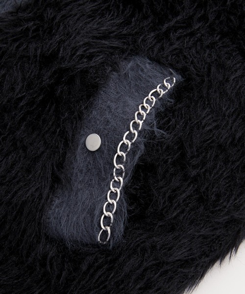 ダブルジャガード シャギーチェーンニットカーディガン（カーディガン