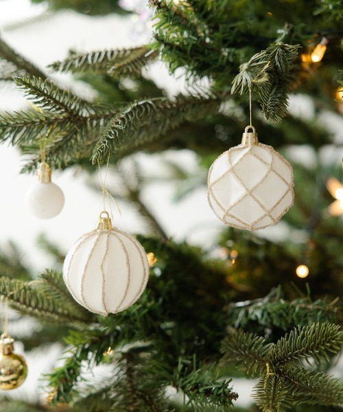 フロッキーオーナメント12点セット[WHITE] / 590270（インテリア雑貨