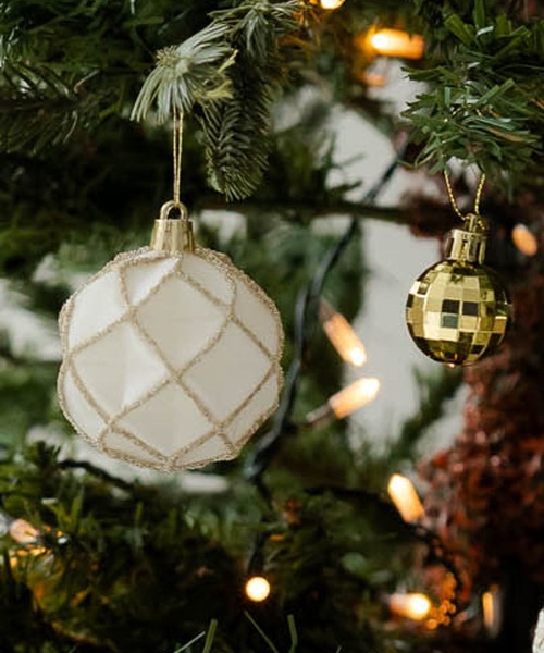 フロッキーオーナメント12点セット[WHITE] / 590270（インテリア雑貨