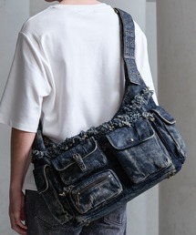 CLEL（クレイル）の「【CLEL】Fringe/Basic Denim Shoulder Bag / フリンジ/ベーシック デニムショルダーバッグ（ショルダーバッグ）」