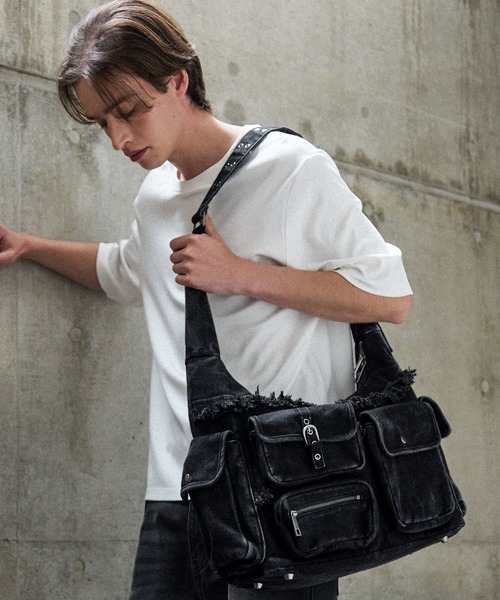 CLEL(クレイル)の「【CLEL】Fringe/Basic Denim Shoulder Bag / フリンジ/ベーシック デニムショルダーバッグ(ショルダーバッグ・メンズ・ブラック系/グレー/ブルー系・FREE)」の22枚目の写真