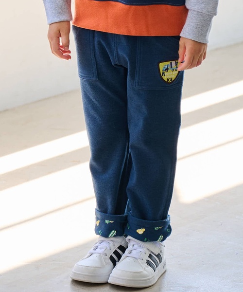 kladskap(クレードスコープ)の「裾裏乗り物プリントロング丈ストレートパンツ(その他パンツ・キッズ・ネイビー/トップグレー・90cm/100cm/130cm/120cm/110cm/80cm)」の1枚目の写真