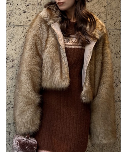 ZOZO限定！！】エコファー ダブルジップ ショートコート（ブルゾン