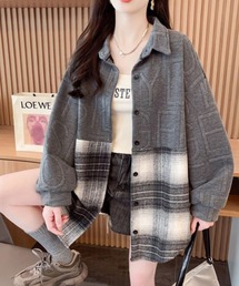 パネル切り替えチェックシャツ