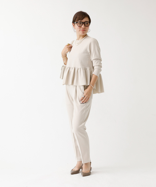 DESIGNWORKS(デザインワークス)の「【セットアップ対応】ぺプラムトップス(シャツ/ブラウス・レディース・アイボリー/ブラック/ネイビー・フリー)」の18枚目の写真