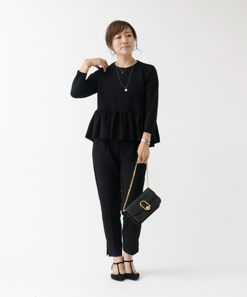 DESIGNWORKS(デザインワークス)の「【セットアップ対応】ぺプラムトップス(シャツ/ブラウス・レディース・アイボリー/ブラック/ネイビー・フリー)」の20枚目の写真