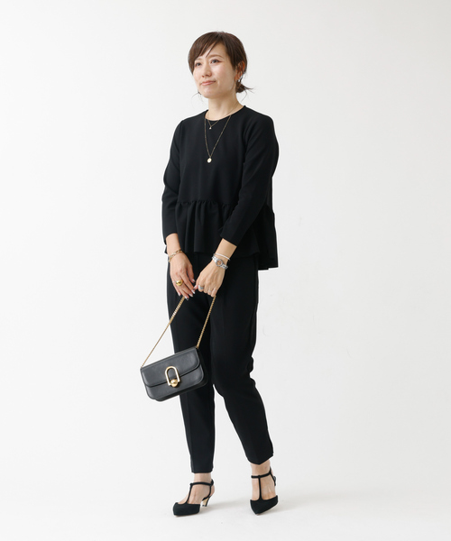 DESIGNWORKS(デザインワークス)の「【セットアップ対応】ぺプラムトップス(シャツ/ブラウス・レディース・アイボリー/ブラック/ネイビー・フリー)」の22枚目の写真