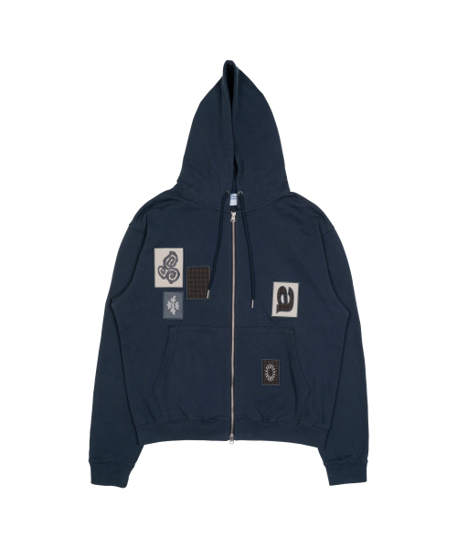 トップス yuika TCM tcdmt hooded zip-up (navy) セール】TCM frame hooded zip-up (navy)（パーカー