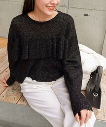 2WAYラメモヘヤラッフルプルオーバー