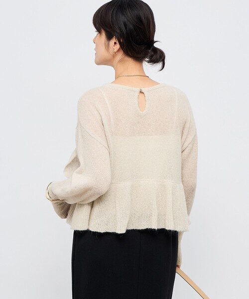 NOLLEY’S（ノーリーズ）の「2WAYラメモヘヤラッフルプルオーバー（ニット/セーター・レディース・ブラック/チャコールグレー/ベージュ・38）」の8枚目の写真