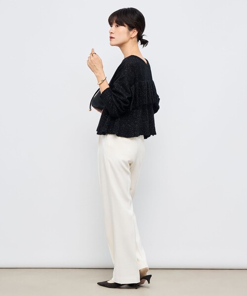 NOLLEY’S（ノーリーズ）の「2WAYラメモヘヤラッフルプルオーバー（ニット/セーター・レディース・ブラック/チャコールグレー/ベージュ・38）」の18枚目の写真