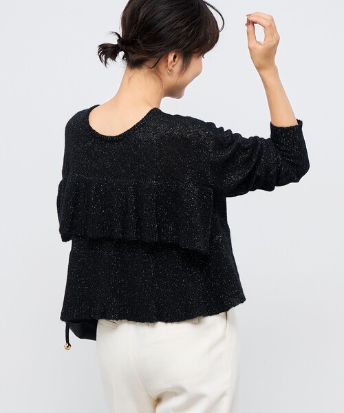 NOLLEY’S（ノーリーズ）の「2WAYラメモヘヤラッフルプルオーバー（ニット/セーター・レディース・ブラック/チャコールグレー/ベージュ・38）」の21枚目の写真