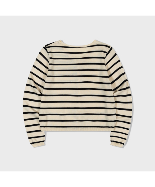 MOAA(モア)の「Striped Cropped Button Cardigan (IVORY) inner set(カーディガン/ボレロ・レディース・その他・SMALL/MEDIUM)」の4枚目の写真