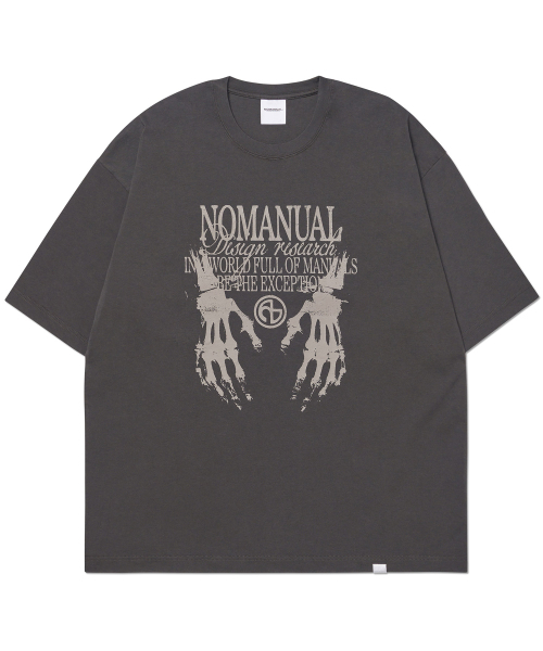 NOMANUAL(NOMANUAL)の「SKELETON HANDS T-SHIRT - CHARCOAL(Tシャツ/カットソー・レディース・その他・SMALL/MEDIUM/LARGE/X-LARGE)」の1枚目の写真