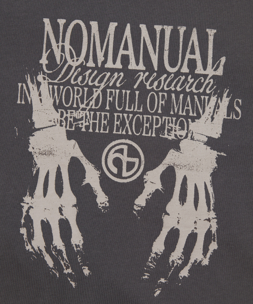 NOMANUAL(NOMANUAL)の「SKELETON HANDS T-SHIRT - CHARCOAL(Tシャツ/カットソー・レディース・その他・SMALL/MEDIUM/LARGE/X-LARGE)」の5枚目の写真