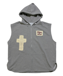 Neo Sweat Hood Zip-Up Vest ((melange gray))