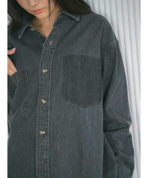 Ungrid（アングリッド）の「ポケットデザインデニムシャツ（シャツ/ブラウス・レディース・ブラック/ブルー・FREE）」の10枚目の写真