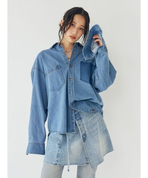 Ungrid（アングリッド）の「ポケットデザインデニムシャツ（シャツ/ブラウス・レディース・ブラック/ブルー・FREE）」の15枚目の写真