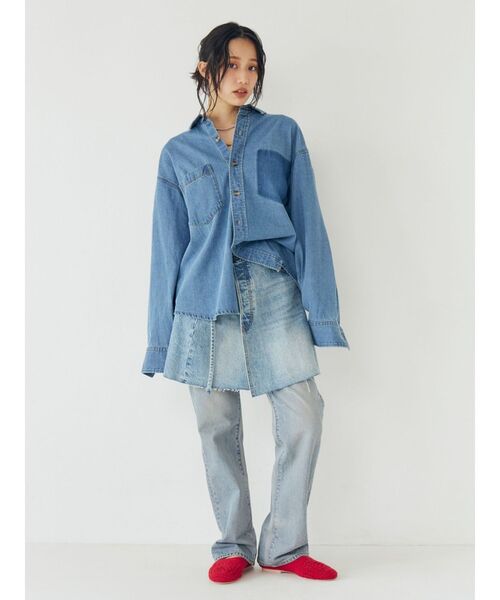 Ungrid（アングリッド）の「ポケットデザインデニムシャツ（シャツ/ブラウス・レディース・ブラック/ブルー・FREE）」の16枚目の写真