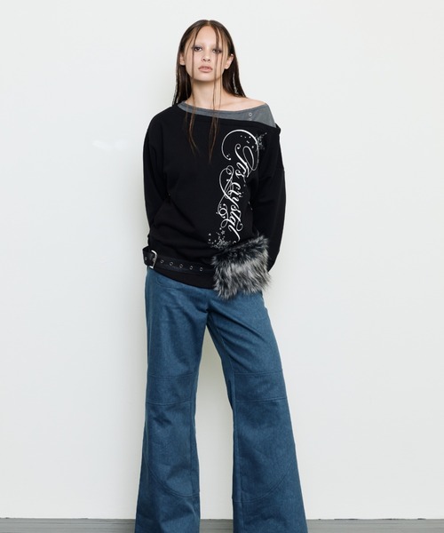 LUVISTRUE(ラヴイズトゥルー)の「EV LAYERED ONESHOULDER TEE(Tシャツ/カットソー・レディース・ブラック・FREE)」の3枚目の写真