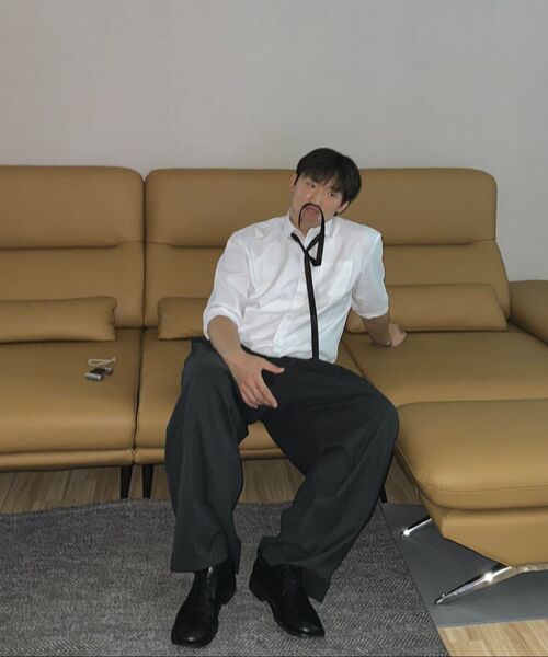 DIMITRI BLACK(ディミトリブラック)の「アジャストツーピンタックワイドスラックス_ストライプチャコール(スラックス・レディース・その他・MEDIUM/LARGE/X-LARGE/SMALL)」の3枚目の写真