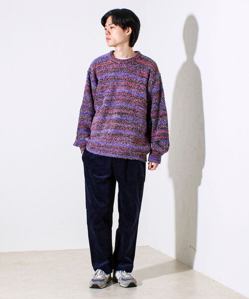 GLOSTER（グロスター）の「【ふんわり立体感】グラデーションブークレプルオーバー（ニット/セーター・メンズ・イエロー系その他/パープル系その他/ブルー系その他・S/M/L）」の15枚目の写真