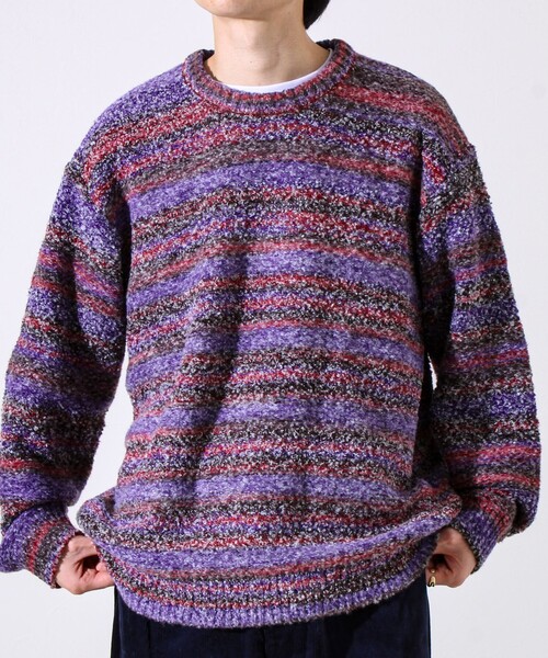 GLOSTER（グロスター）の「【ふんわり立体感】グラデーションブークレプルオーバー（ニット/セーター・メンズ・イエロー系その他/パープル系その他/ブルー系その他・S/M/L）」の20枚目の写真