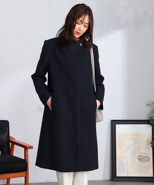 GALLORIA（ギャローリア）の「【キレメクアウター】ボトルネックコート（その他アウター・レディース・ネイビー/ブラック・LL/S/M/L）」の2枚目の写真