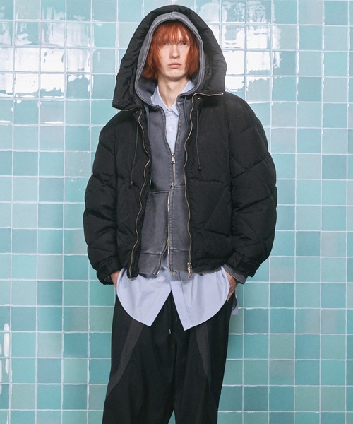 UNISEX》Garment-dye Prime-Over Hood Down Jacket/ガーメントダイ