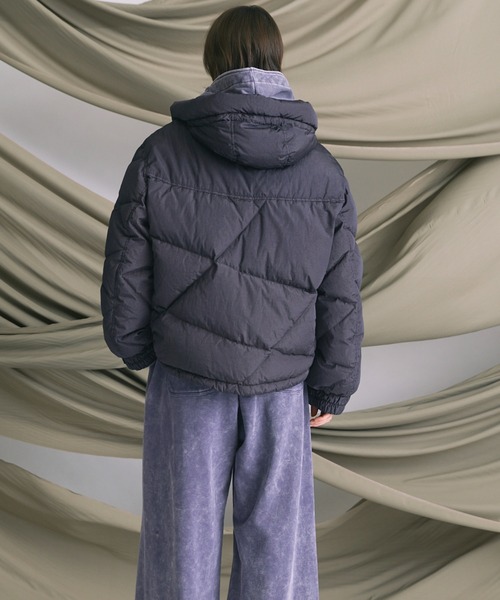 UNISEX》Garment-dye Prime-Over Hood Down Jacket/ガーメントダイ
